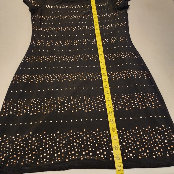 White House Black Market Black Studded Short Sleeve Dress Size M - Picture 8 of 12
